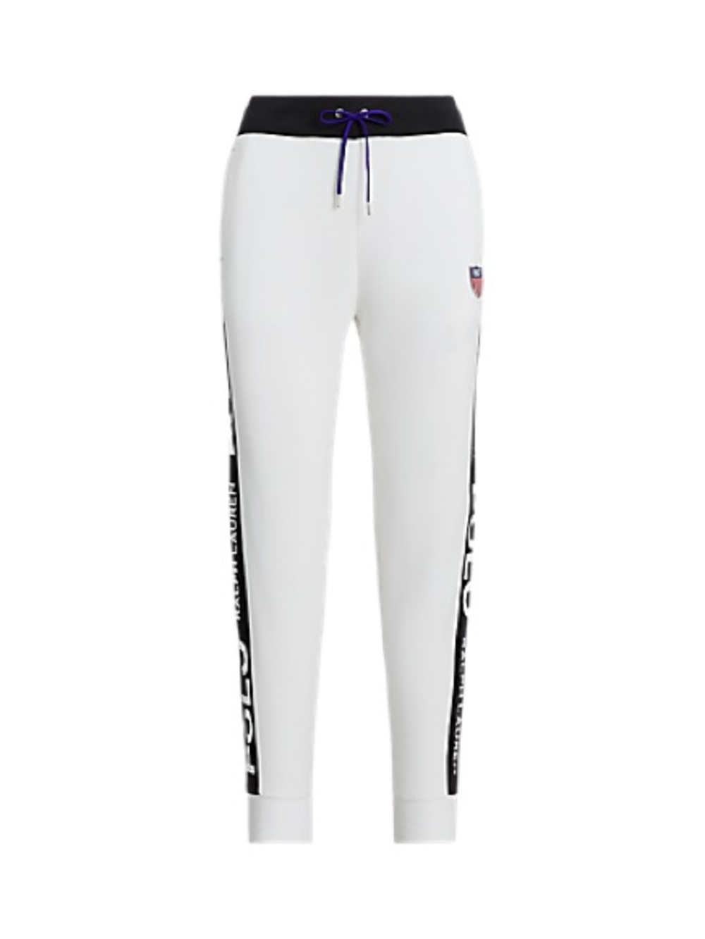 Polo Ralph Lauren Logo Fleece Jogger Pant. White/ black Womens size large